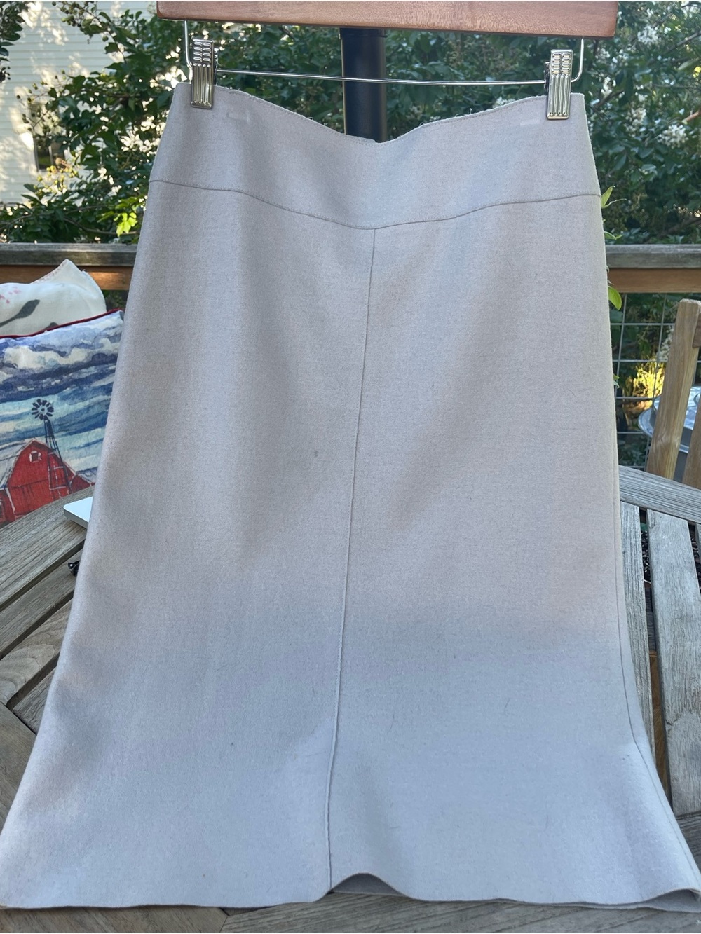 Massimo Dutti Light Gray Pencil Skirt with Subtle Flare